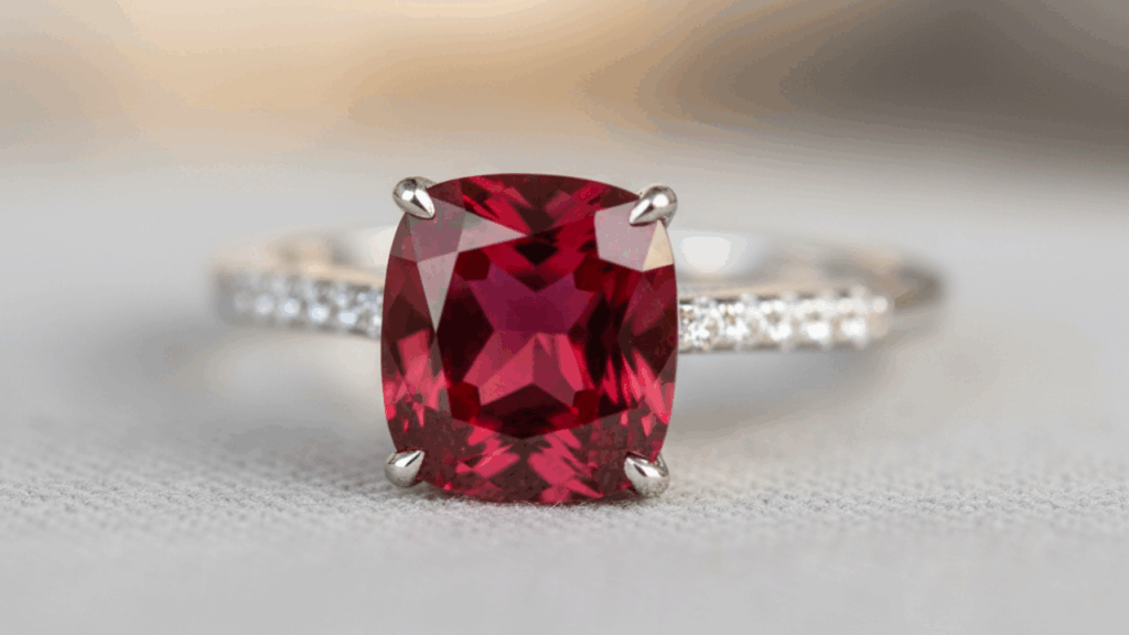 cincin emas mata satu rubi